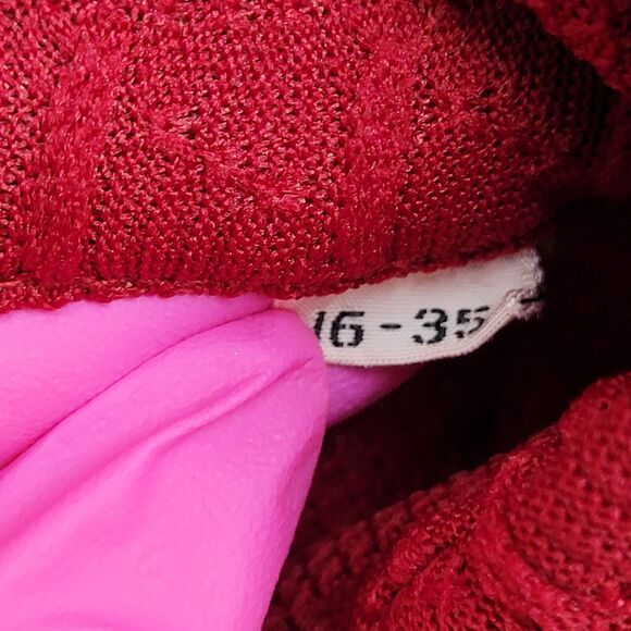 Vintage 70s Disco Hippie Button Shirt M/L 21x29 Red Textured - Picture 9 of 13